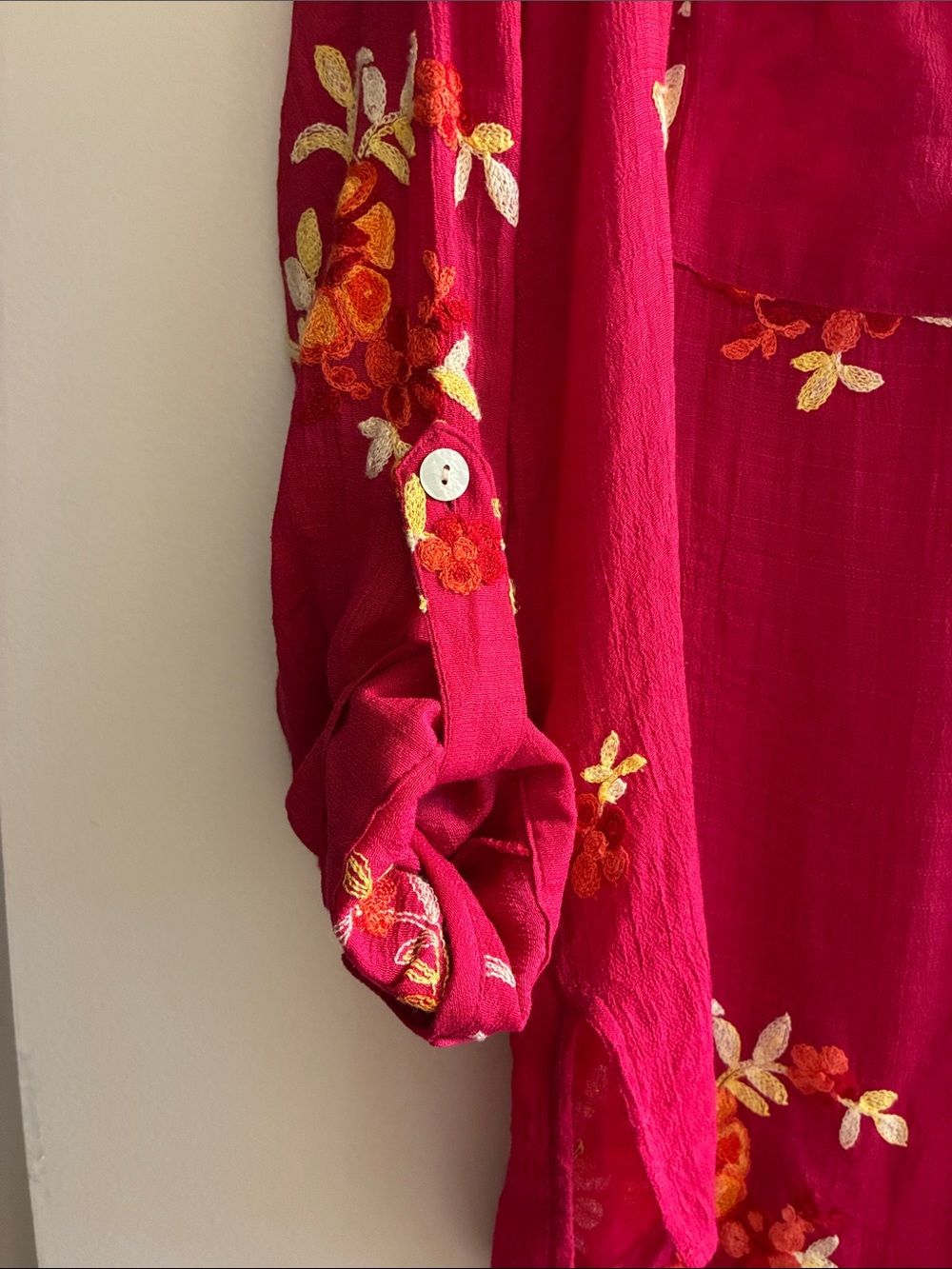 fig and flower Hot Pink Floral Embroidered Blouse - Picture 4 of 5